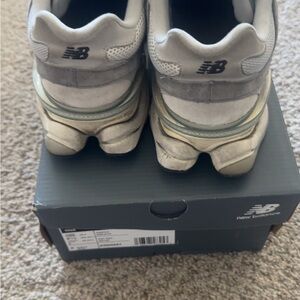 New Balance White Gray Athletic Sneakers